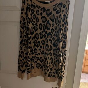 Ava & Viv Animal Print Skirt in Black and Tan